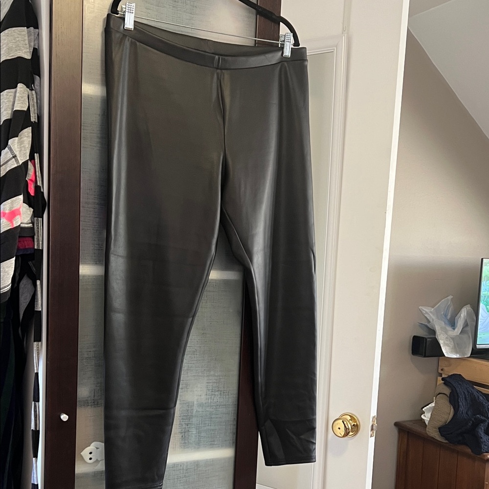 Black Faux Leather Leggings